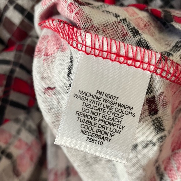 Liz Claiborne Womens Size XL Blouse Multicolor Print Long Sleeve 100% Cotton - Picture 5 of 5